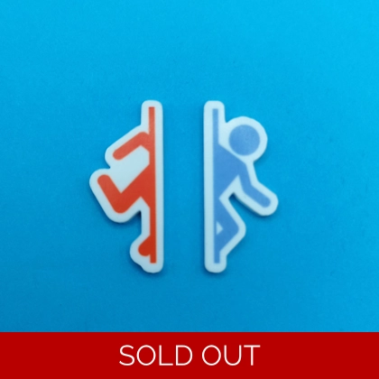 Portal - Orange and Blue pin badge set